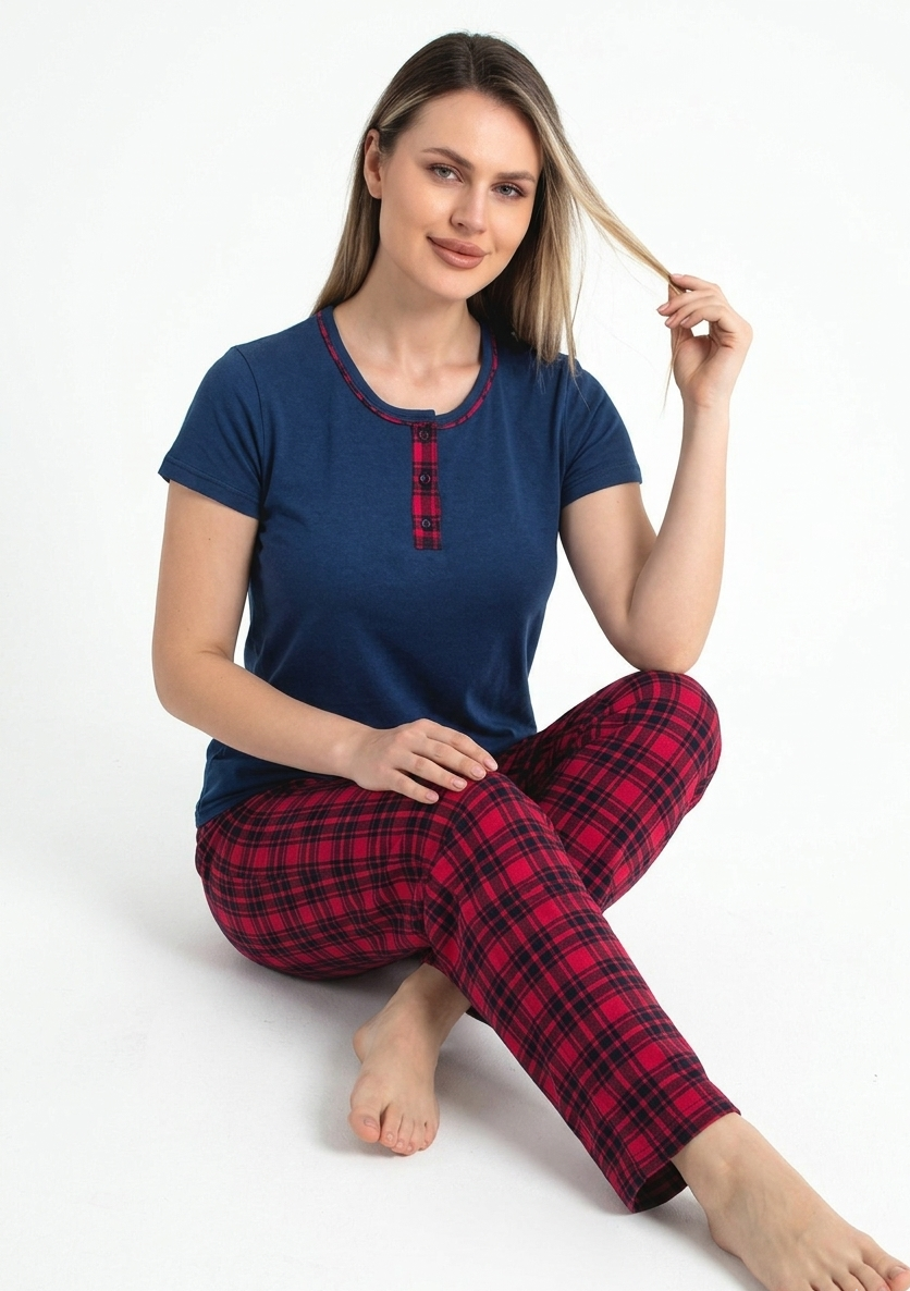 Pyjamaset Karo aus Baumwolle