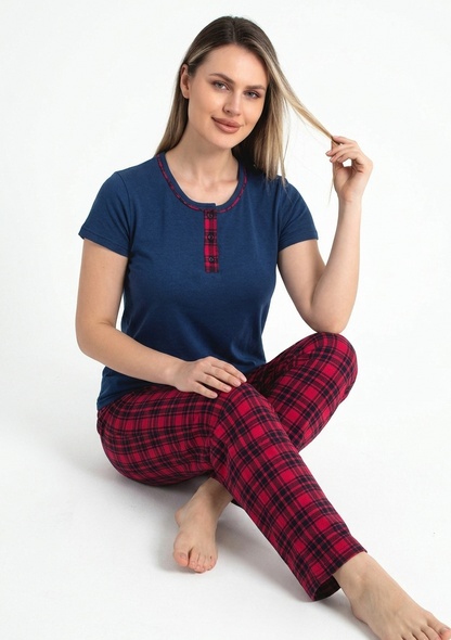 Pyjamaset Karo aus Baumwolle
