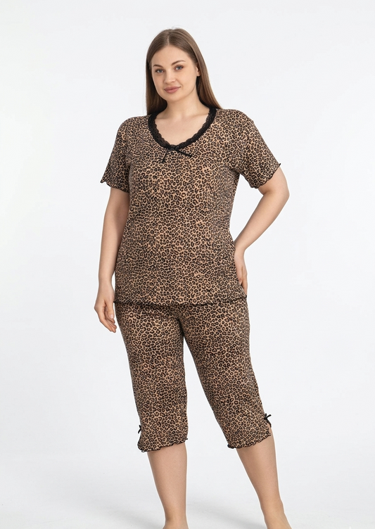 Pyjamaset Plus-Size Leo3 aus Viskose