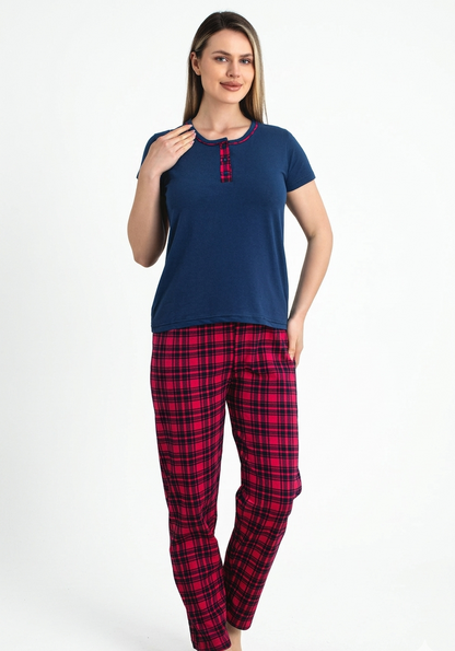 Pyjamaset Karo aus Baumwolle