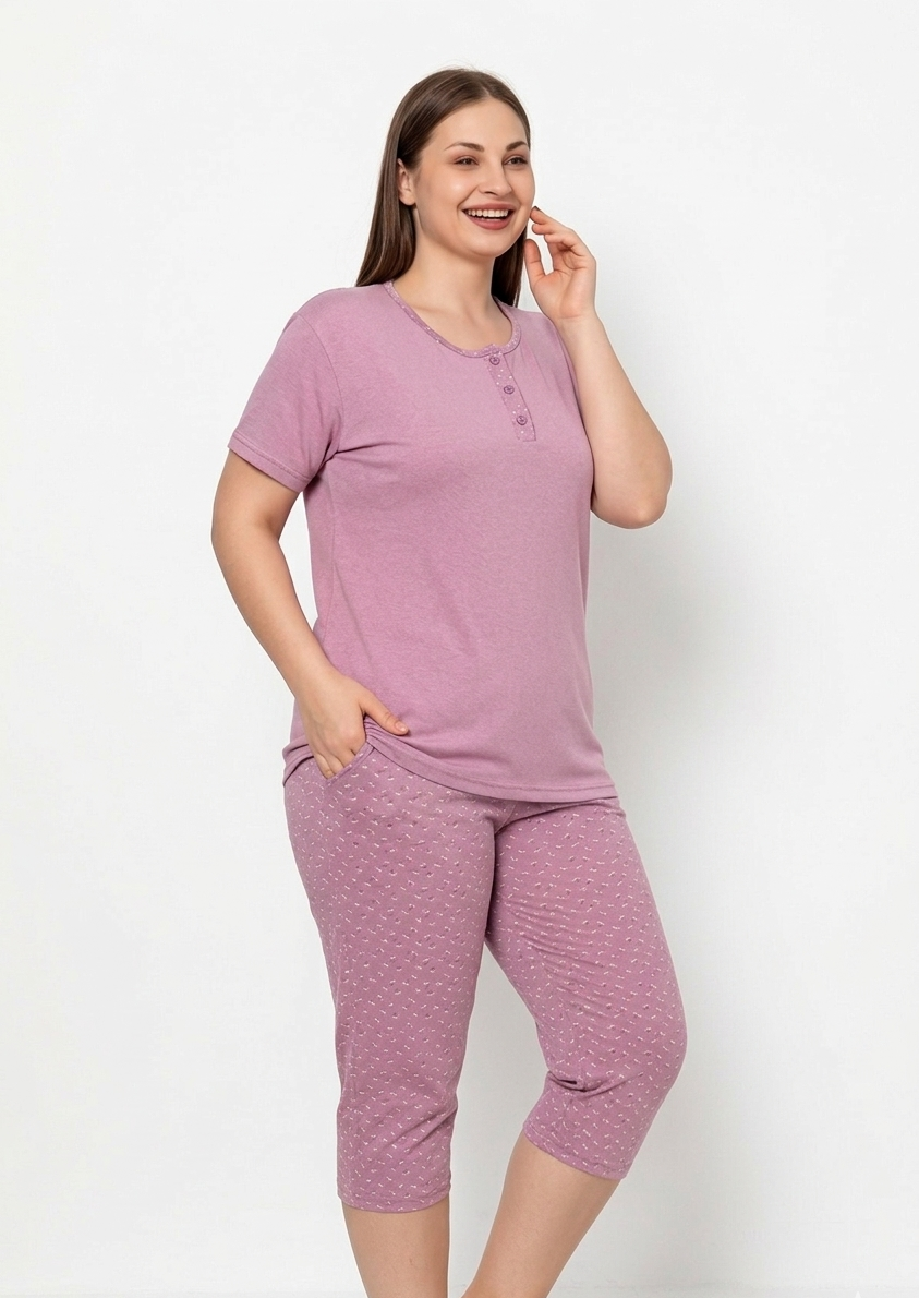 Pyjamaset Plus-Size Mona aus Baumwolle