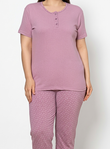 Pyjamaset Plus-Size Mona aus Baumwolle