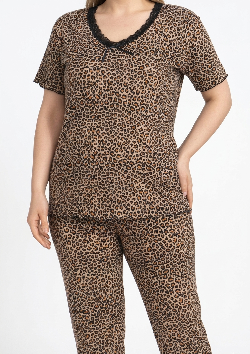 Pyjamaset Plus-Size Leo3 aus Viskose