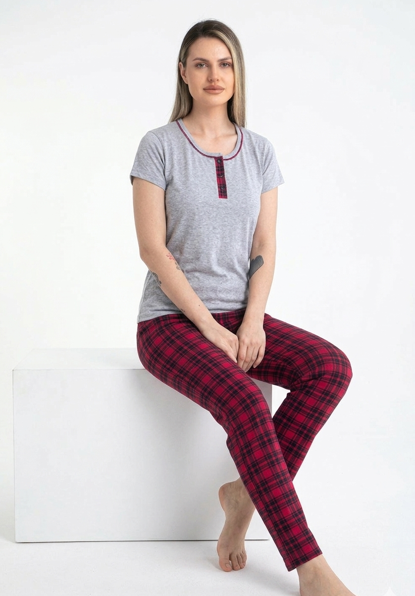 Pyjamaset Karo aus Baumwolle