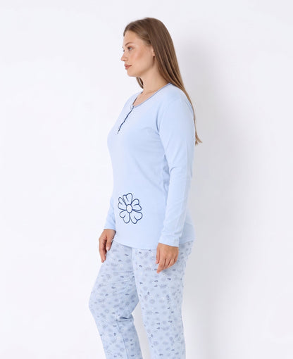 Pyjamaset Plus-Size Celeste aus Baumwolle