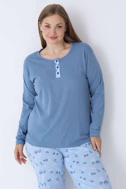 Pyjamaset Plus-Size Bluebell aus Baumwolle
