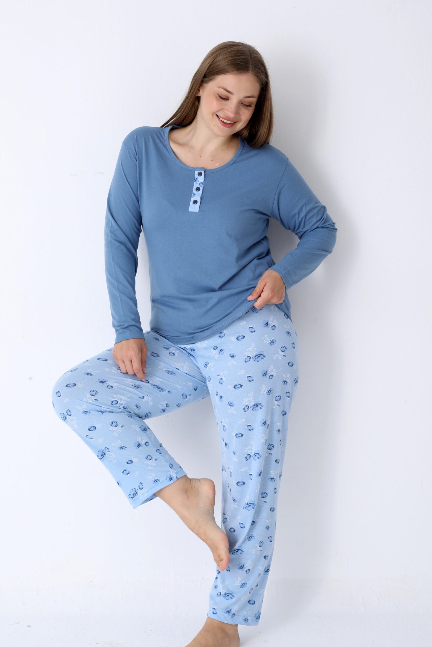 Pyjamaset Plus-Size Bluebell aus Baumwolle