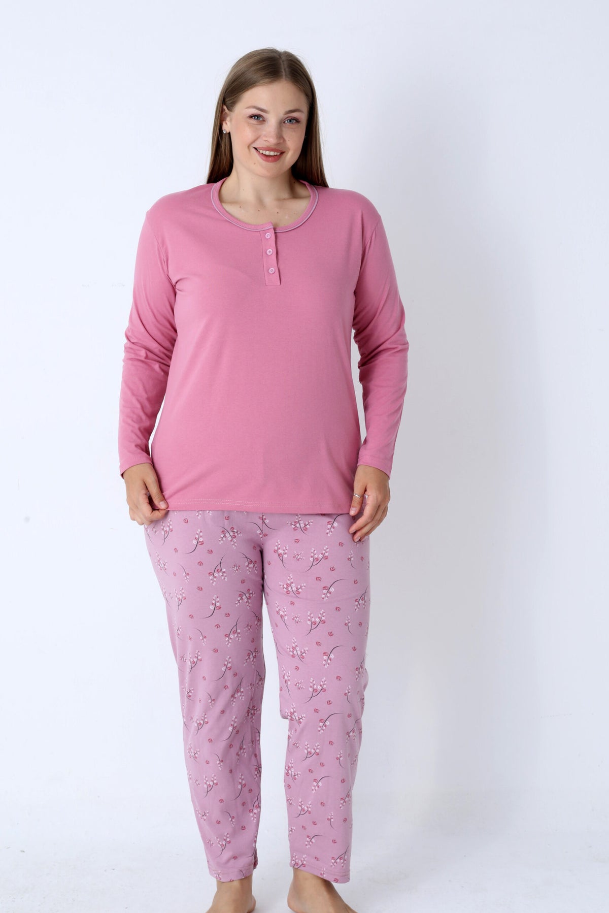 Pyjamaset Plus-Size Clara aus Baumwolle