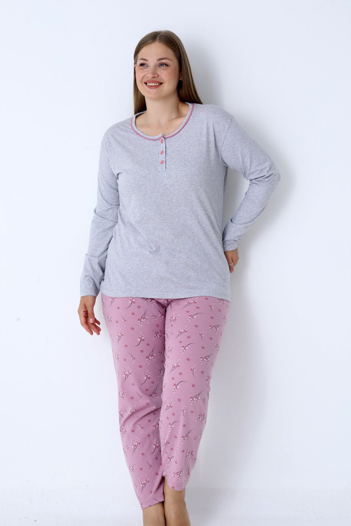 Pyjamaset Plus-Size Clara aus Baumwolle