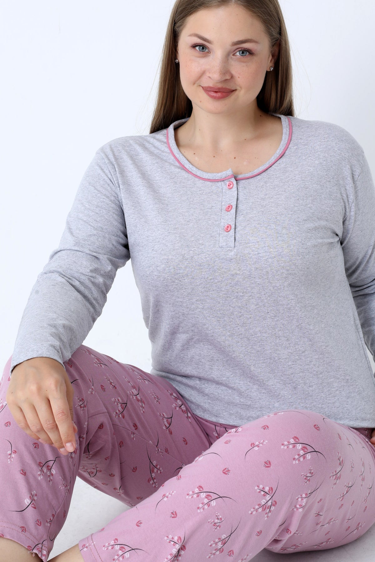 Pyjamaset Plus-Size Clara aus Baumwolle