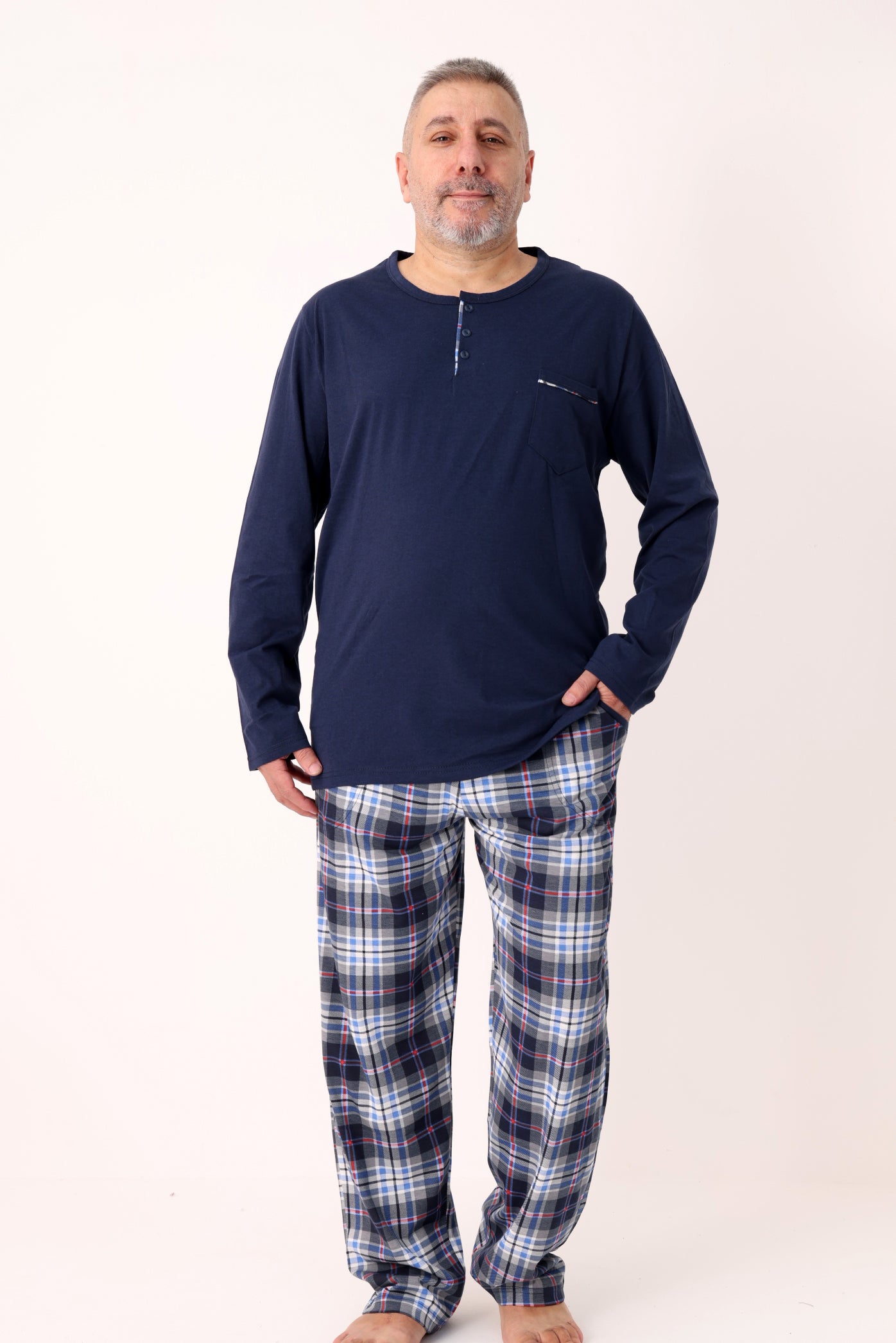 Pyjamaset Plus-Size Solid aus Baumwolle
