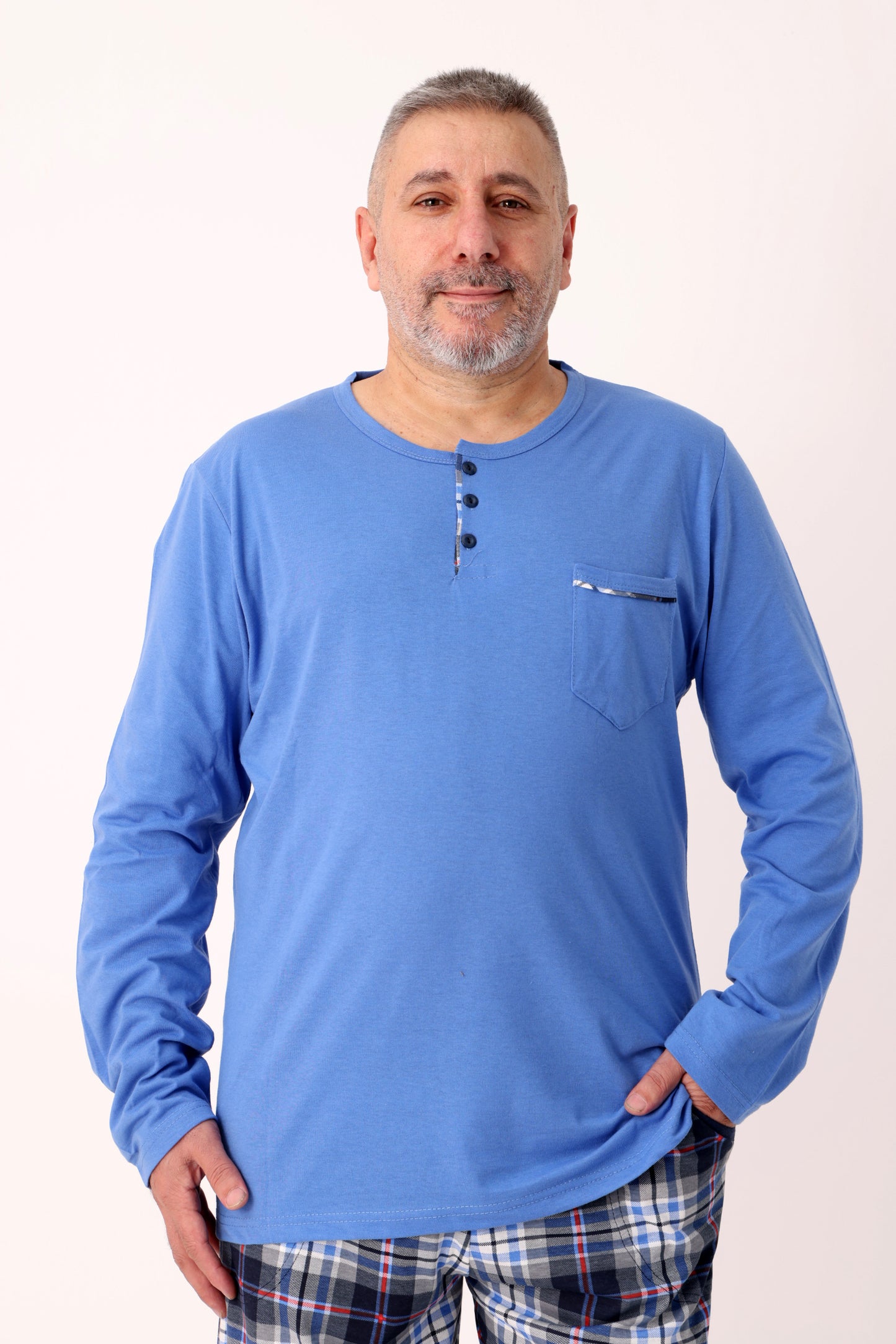Pyjamaset Plus-Size Solid aus Baumwolle
