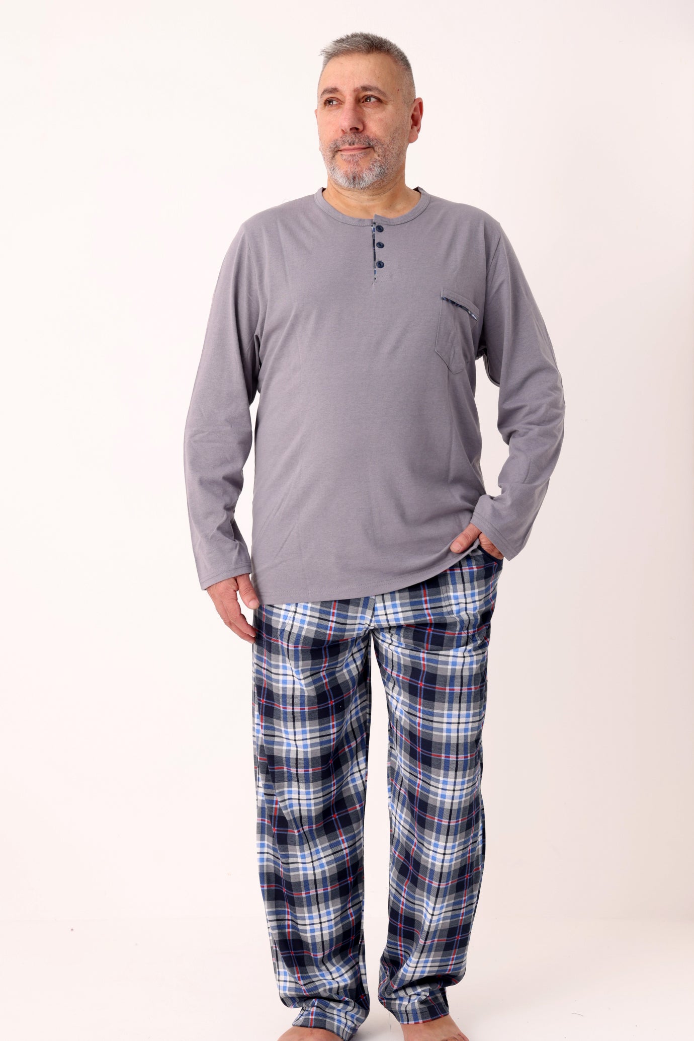 Pyjamaset Plus-Size Solid aus Baumwolle