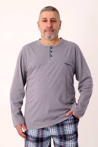 Pyjamaset Plus-Size Solid aus Baumwolle