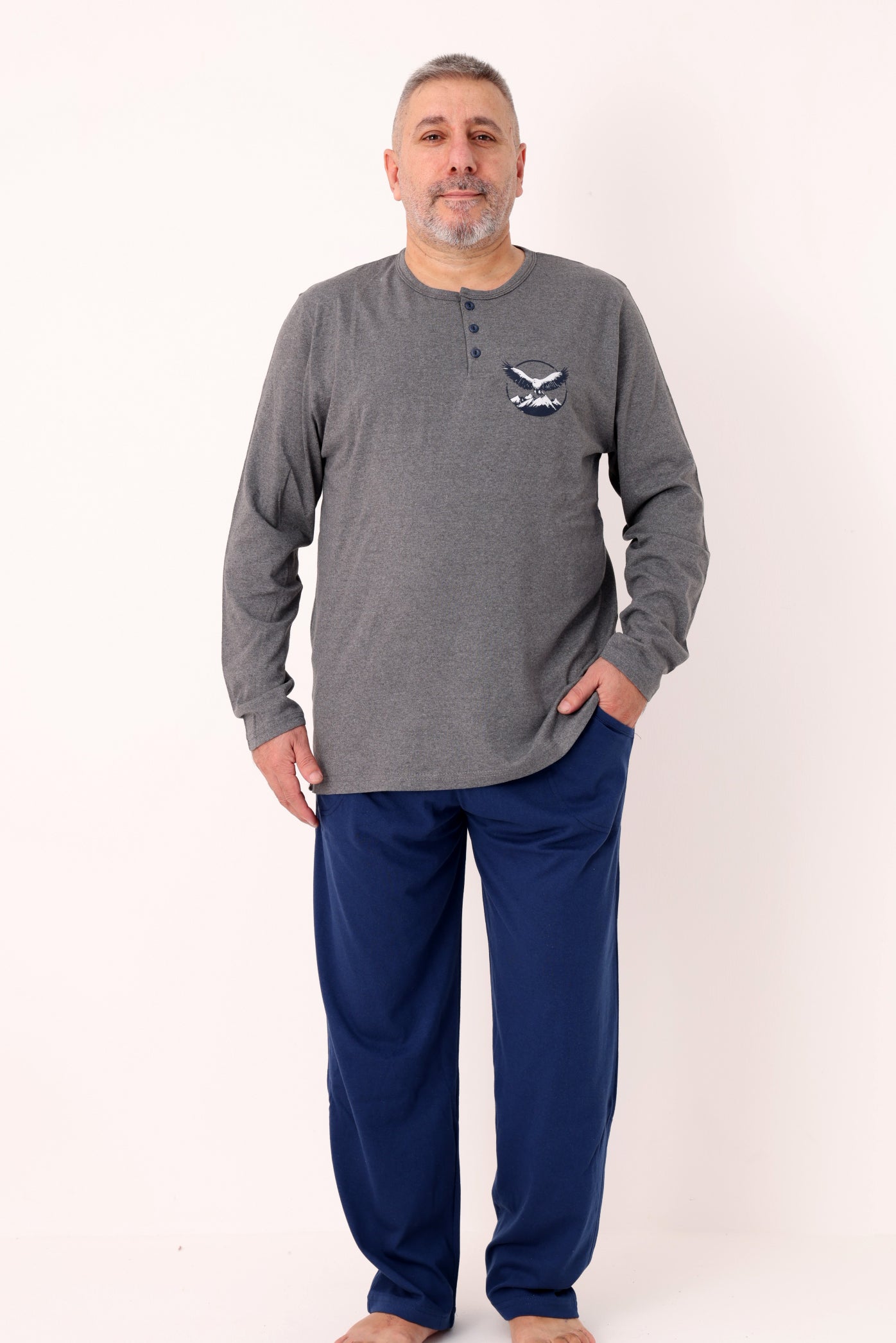 Pyjamaset Plus-Size Eagle aus Baumwolle