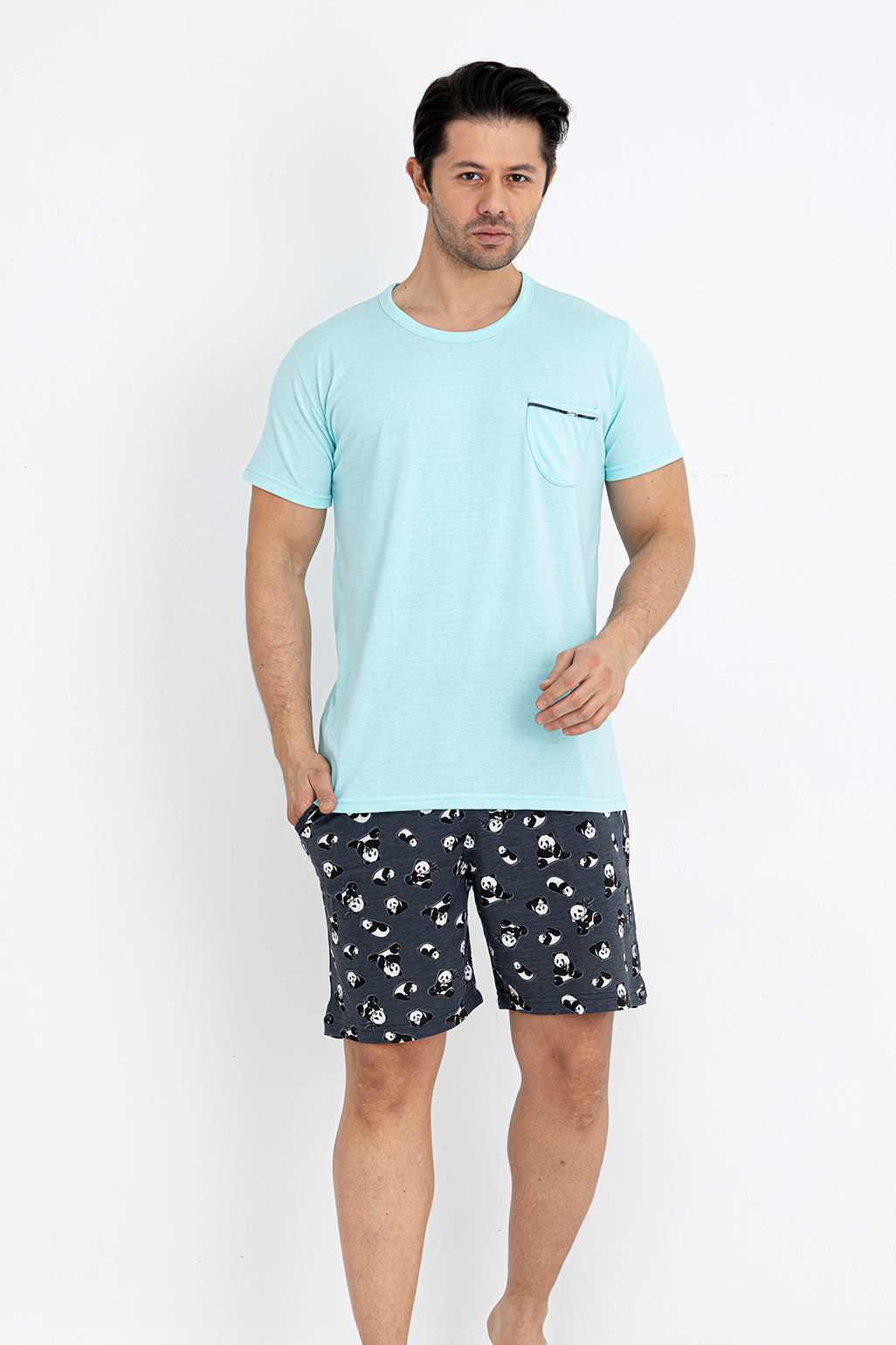Pyjamaset Panda aus Baumwolle