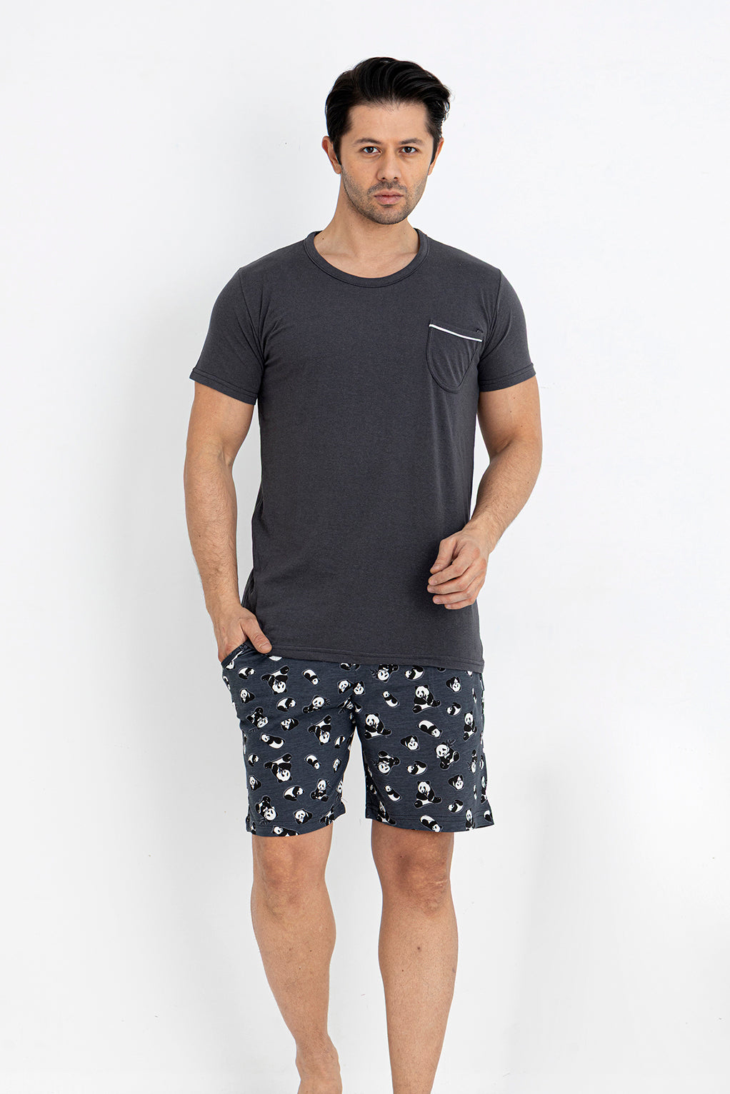 Pyjamaset Panda aus Baumwolle