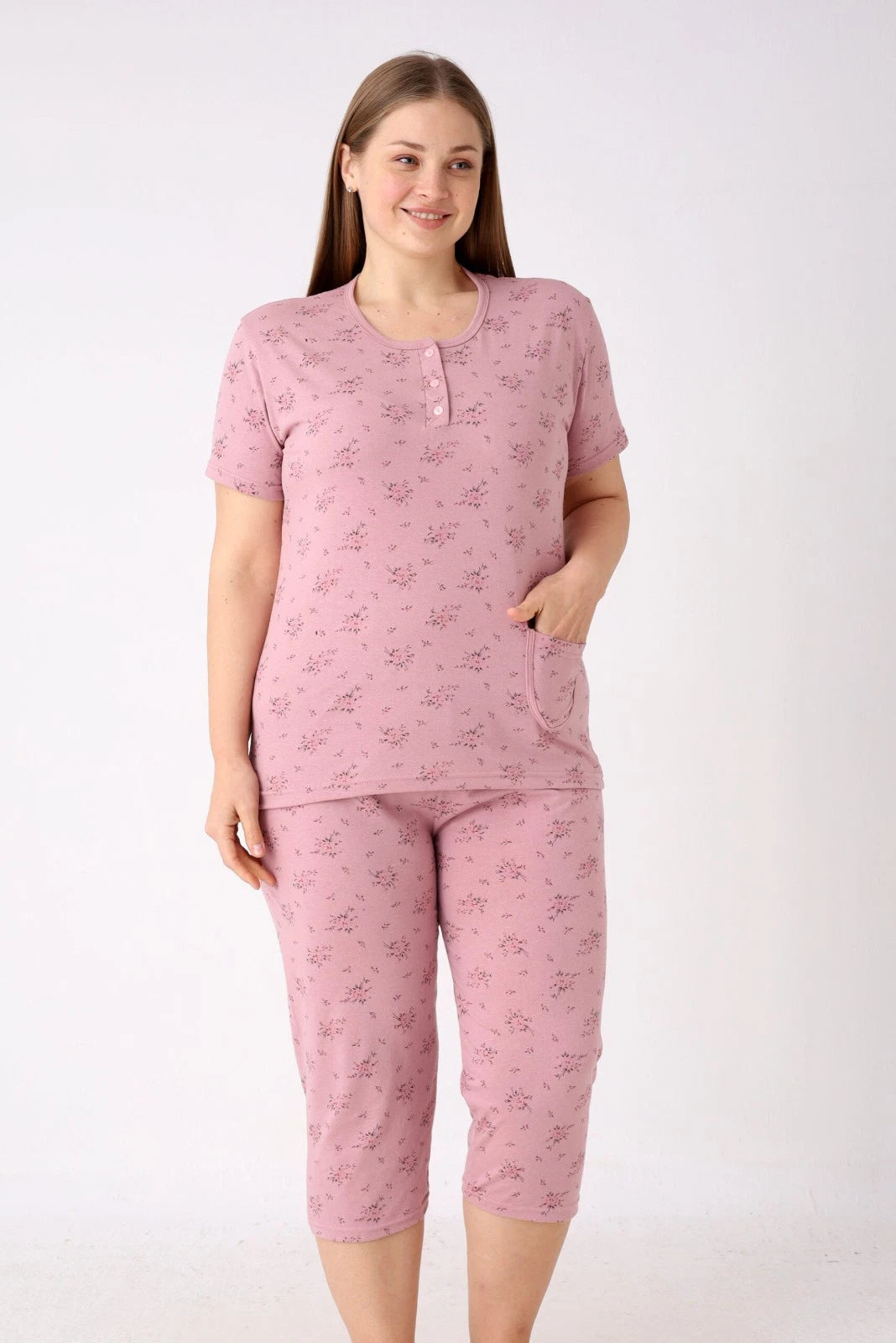 Pyjamaset Plus-Size Begonia aus Baumwolle