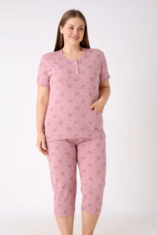 Pyjamaset Plus-Size Begonia aus Baumwolle