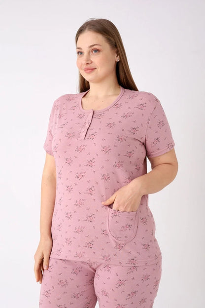 Pyjamaset Plus-Size Begonia aus Baumwolle