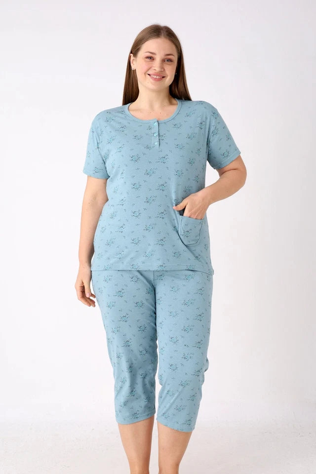 Pyjamaset Plus-Size Begonia aus Baumwolle