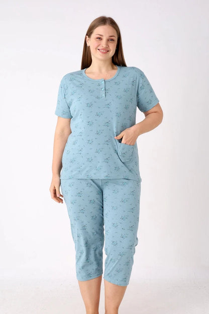 Pyjamaset Plus-Size Begonia aus Baumwolle