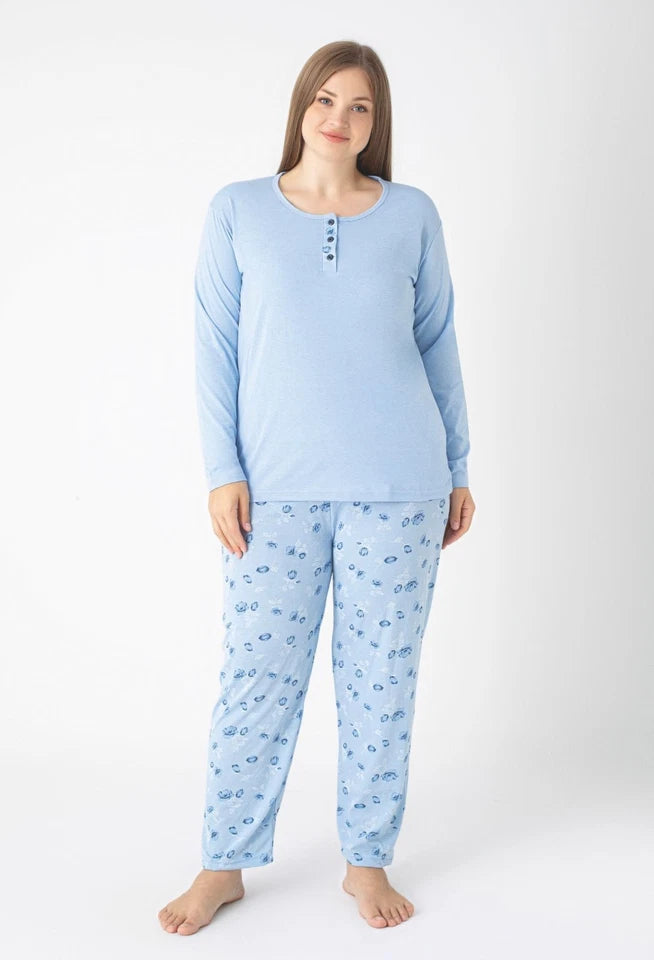 Pyjamaset Plus-Size Bluebell aus Baumwolle