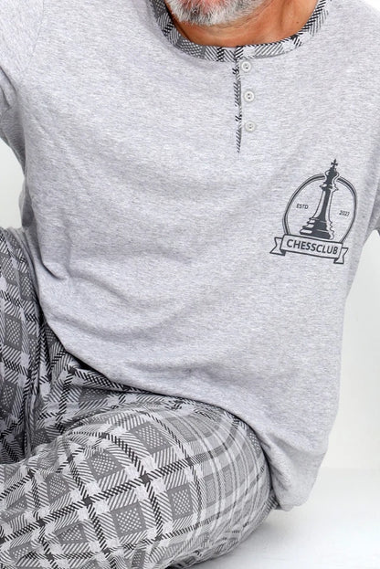 Pyjamaset Plus-Size Chess aus Baumwolle